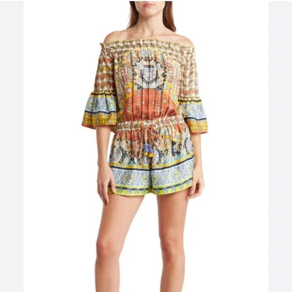 NEW Raga Tropical Romper Vacation Aztec Resortwear Paisley Playsuit Artsy Boho - Picture 8 of 8